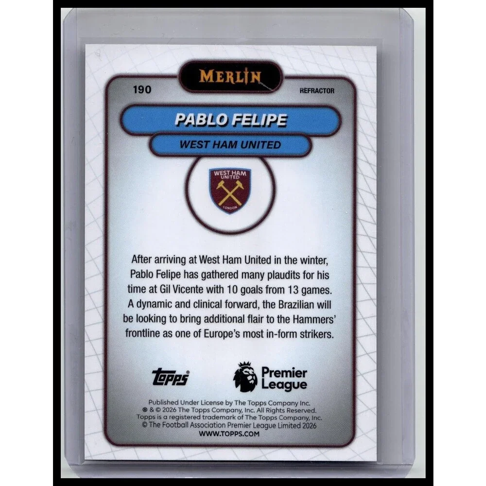 2026 Merlin Premier League #190 Pablo Felipe Refractor